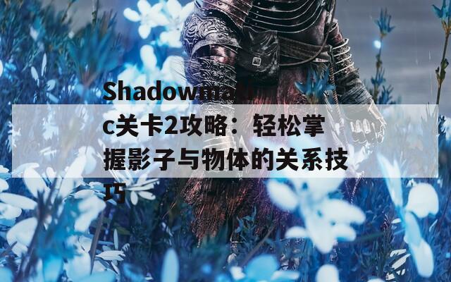 Shadowmatic关卡2攻略：轻松掌握影子与物体的关系技巧