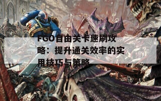 FGO自由关卡速刷攻略：提升通关效率的实用技巧与策略