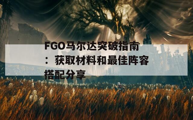 FGO马尔达突破指南：获取材料和最佳阵容搭配分享