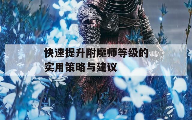 快速提升附魔师等级的实用策略与建议