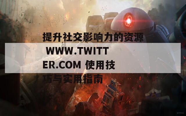 提升社交影响力的资源 WWW.TWITTER.COM 使用技巧与实用指南