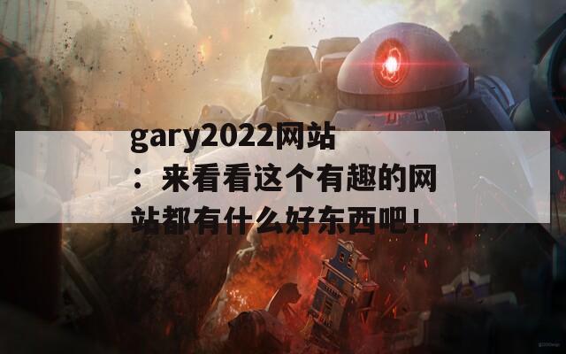 gary2022网站：来看看这个有趣的网站都有什么好东西吧！