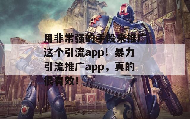 用非常强的手段来推广这个引流app！暴力引流推广app，真的很有效！