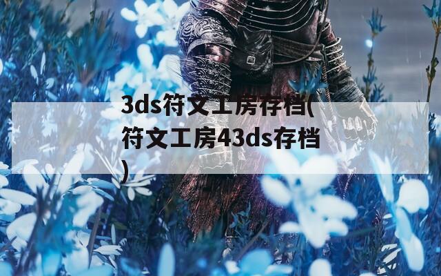 3ds符文工房存档(符文工房43ds存档)