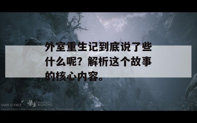 外室重生记到底说了些什么呢？解析这个故事的核心内容。