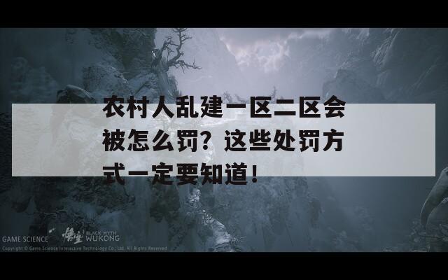 农村人乱建一区二区会被怎么罚？这些处罚方式一定要知道！