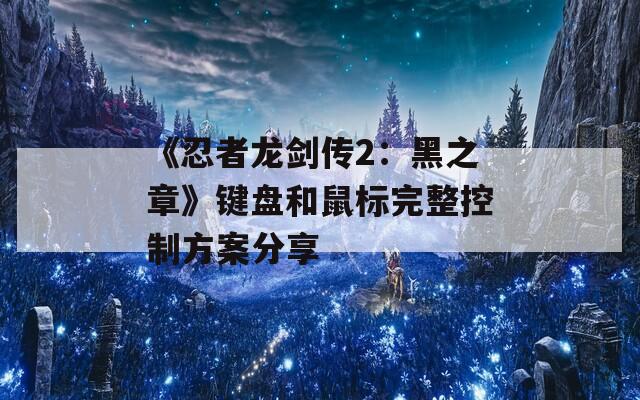 《忍者龙剑传2：黑之章》键盘和鼠标完整控制方案分享