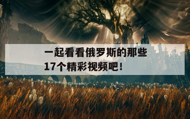 一起看看俄罗斯的那些17个精彩视频吧！