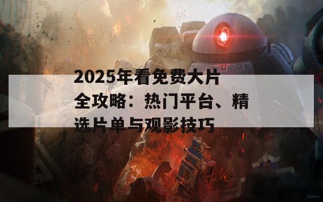 2025年看免费大片全攻略：热门平台、精选片单与观影技巧