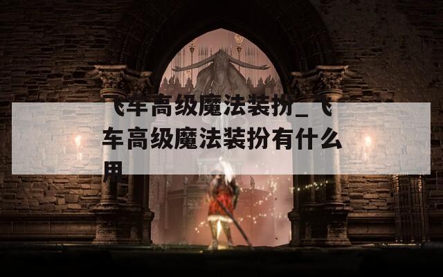 飞车高级魔法装扮_飞车高级魔法装扮有什么用