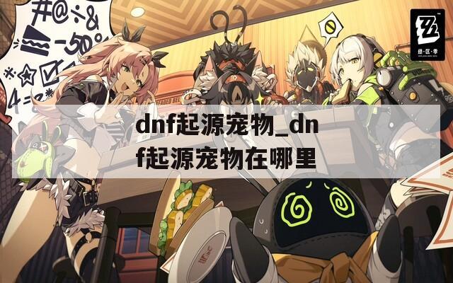 dnf起源宠物_dnf起源宠物在哪里