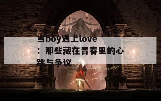 当boy遇上love：那些藏在青春里的心跳与争议