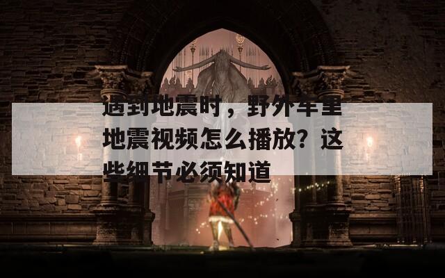 遇到地震时，野外车里地震视频怎么播放？这些细节必须知道