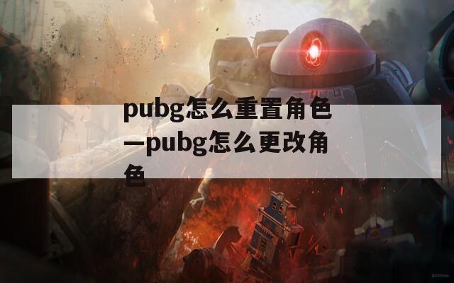 pubg怎么重置角色—pubg怎么更改角色